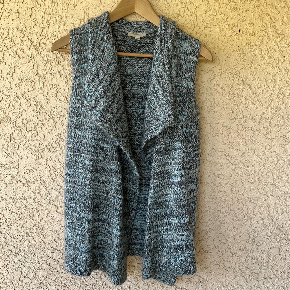 Loft cardigan.  Blue and grey with silver accents. XSP but generous.